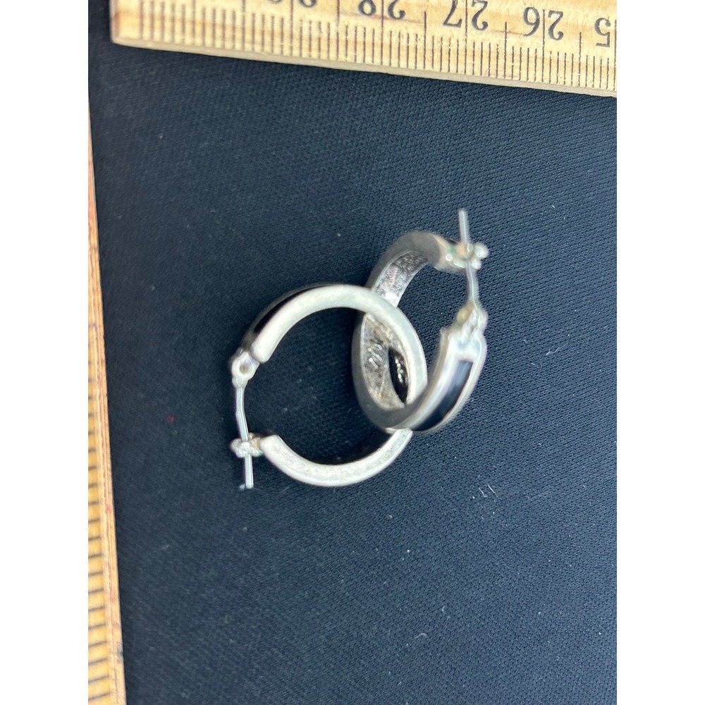Silver Tone Hoop Earrings Round Band Earrings Jewelry